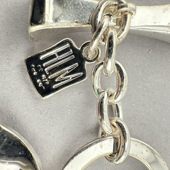 RLM Robert Lee Morris Bracelet Charm Round Modernist Bronze Sculptural QVC 78g - Picture 8 of 14